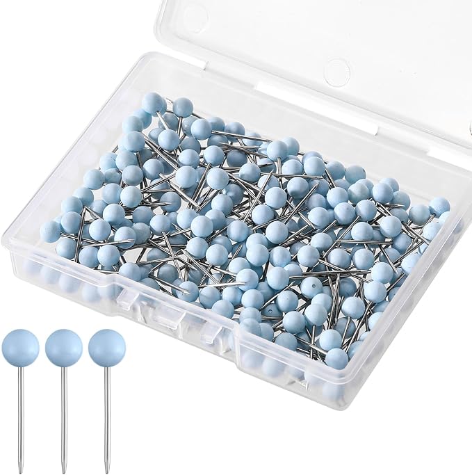 XIHIRCD 200pcs Push Pins, Map Tacks Round Head Map Push Pins Small Thumb Tacks by XIHIRCD