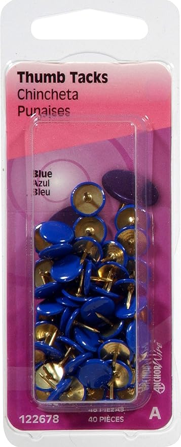 The Hillman Group 122678 40PC Blue Thumb TACK - Image 2