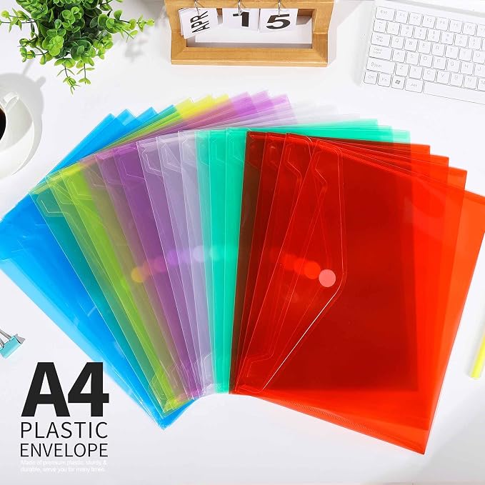 LEOBRO Plastic File Folders for Documents, Reusable File Folders File Bags - Image 6
