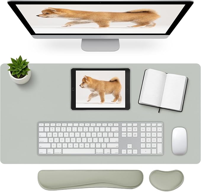 Mouse and Keyboard Pad, 3-in-1 Desk Mat Set, Wrist Rest by Meetcolor
