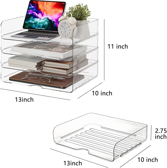 DCA Large Capacity Desk Organizer, 4 Tier Paper Organizer, File Organizer - Image 6
