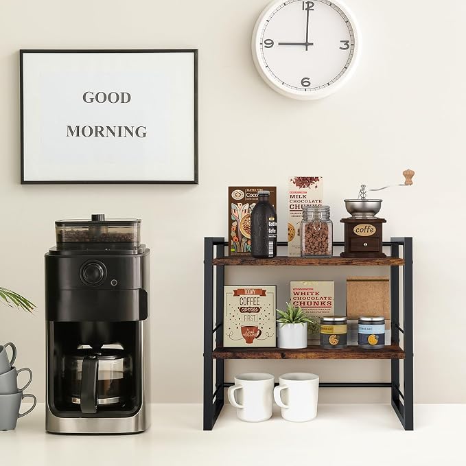 Office Desk Shelf Organizer, Wood Desktop Bookshelf Supplies Storage Rack - Image 4