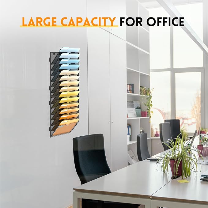 SUPEASY 14 Tier Wall File Organizer, Hanging Wall Mounted Mail Organizer - Image 6