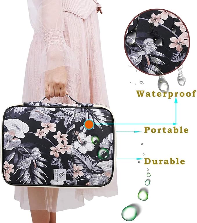 JAKAGO A4 Travel Portfolio Multifunctional Document Organizer Zippered Case - Image 7