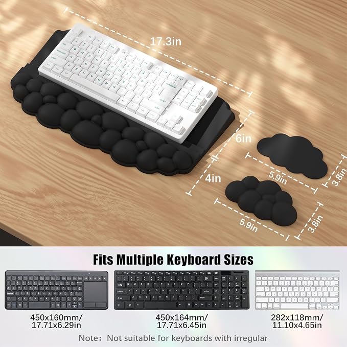 Ergonomic Wrist Rest for Keyboard and Mouse, Soft Memory Foam Cloud Keyboard - Image 8