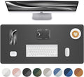 Leather Desk Pad Protector, Large Mouse Pad and Non-Slip Desk Cover, Waterproof by AFIING