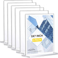 Acrylic Sign Holder 5 x 7 Inch 6 Pack by Hoewina