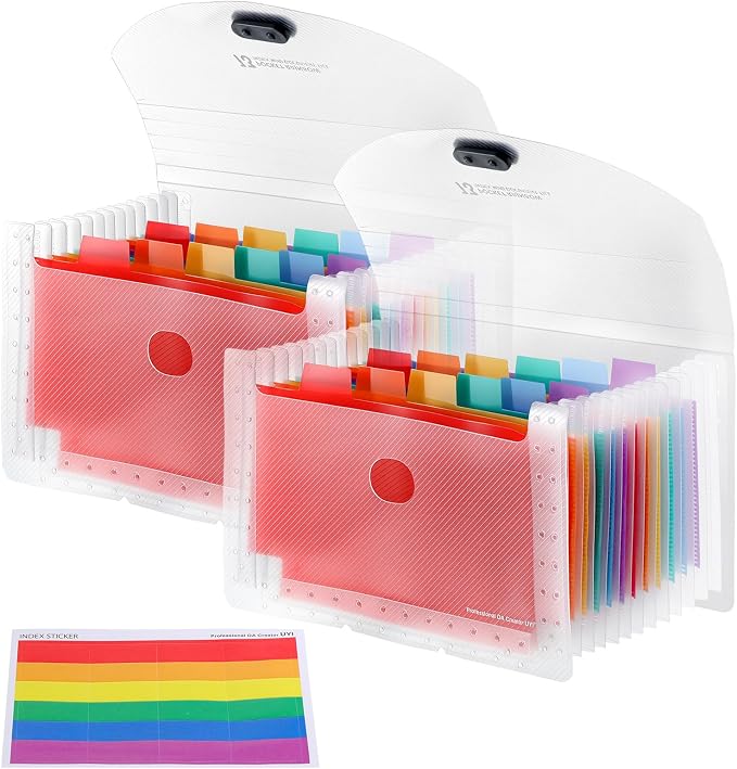 2PCS 13 Pocket A6 Receipt Coupon Organizer, Portable Small Accordion File by Unknown