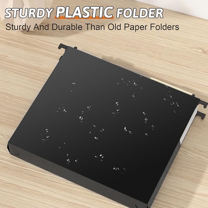 Plastic Extra Capacity Hanging File Folder Letter Size, 12 Pack Reinforced Hang - Image 2