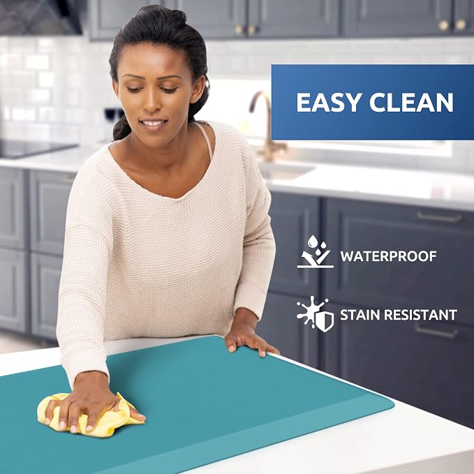 KitchenClouds Kitchen Mat Cushioned Anti Fatigue Kitchen Rug 17.3"x39" Water - Image 3