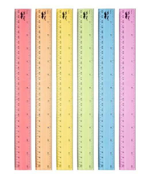 Mr. Pen- Plastic Ruler Set, 6 Pack, 12 Inch, Pastel Colors | Easy-to-Read by MrPen
