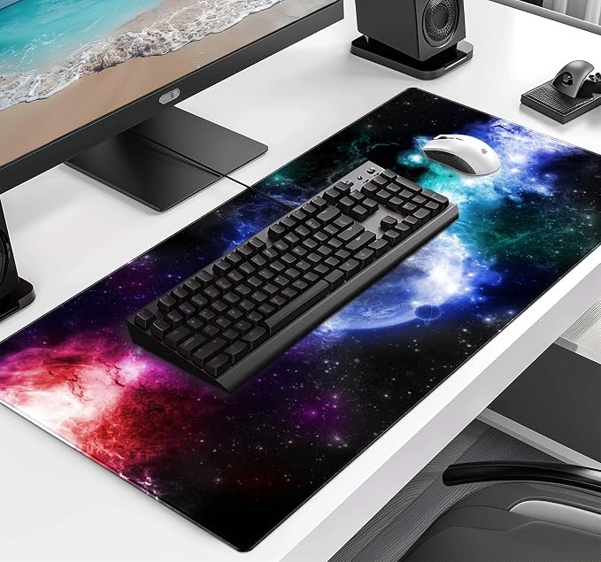 Large Extended Nebula Starry Sky Mouse Pad, Laptop and Home Office Desk Pad | - Image 3