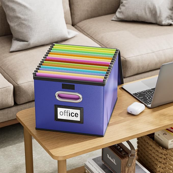 Decorative Leather File Organizer Storage Boxes - Image 5