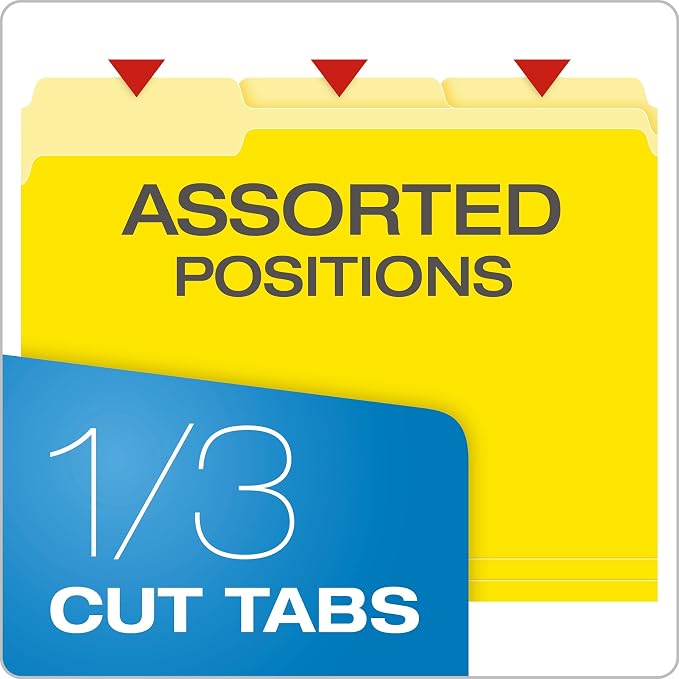 Pendaflex Two-Tone Color File Folders, Letter Size, 1/3 Cut, 100 per Box - Image 2