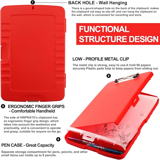 HWPRATO Clip Board Storage Clipboard Case Clip Boards - Image 3