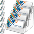 MaxGear Acrylic Business Card Holder, 320 Cards Capacity, 4 Pocket, 6 Pack | by MaxGear
