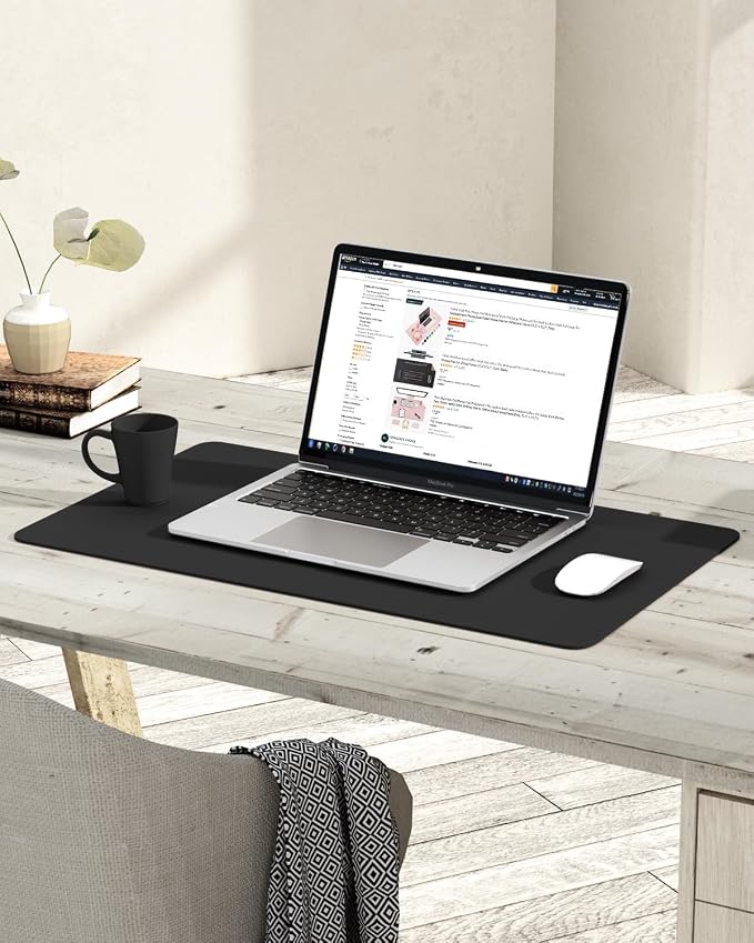 YSAGi Non-Slip Leather Desk Pad, Waterproof Laptop Computer Desk Keyboard Mat - Image 2