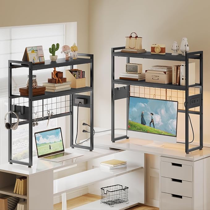 HOOBRO Desktop Bookcase, 2-Tier Office Desktop Organizer, 29.9" Wooden Storage - Image 8