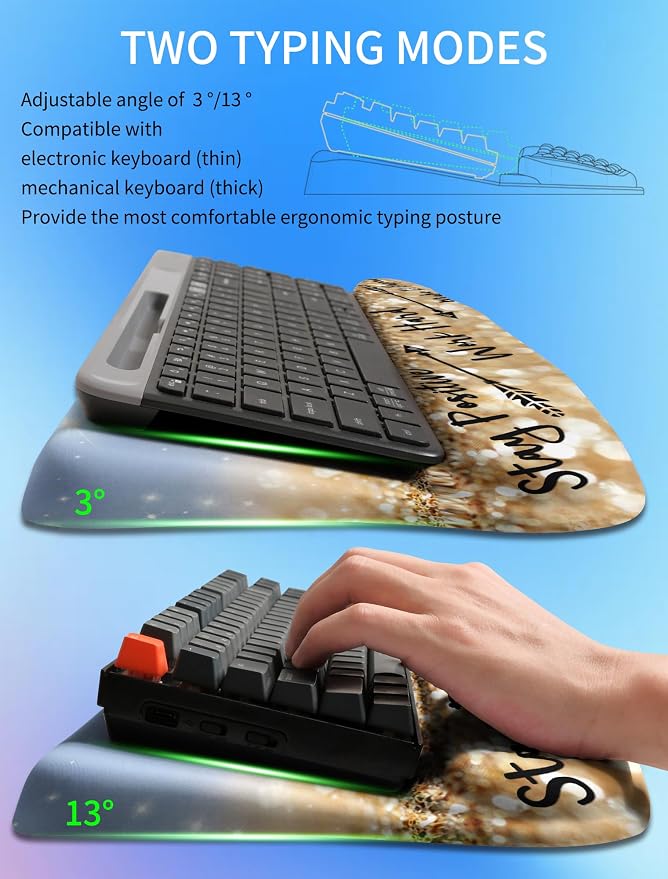 Ergonomic Wave Wrist Rest with Keyboard Stand, Cushioned Palm Rest, Comfortable - Image 2