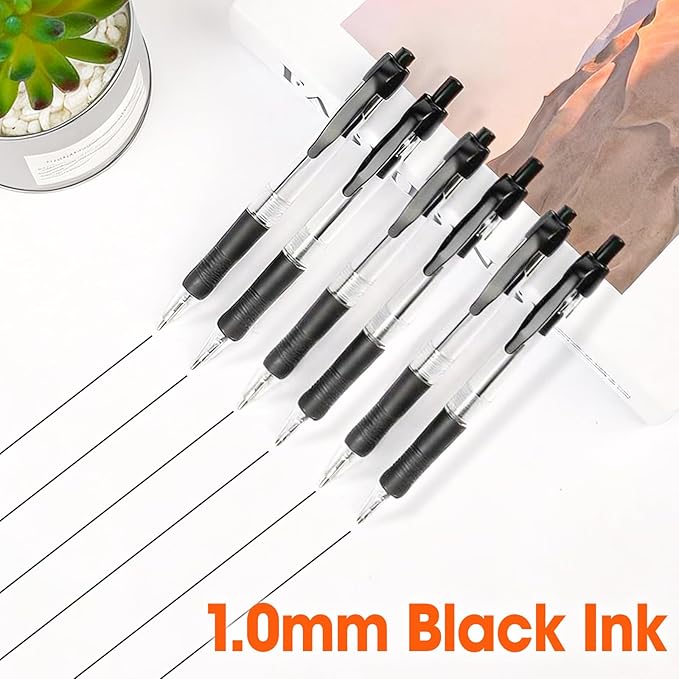 100 Pack Ballpoint Pens Bulk, Retractable Black Pens Ballpoint Medium Point 1mm - Image 2
