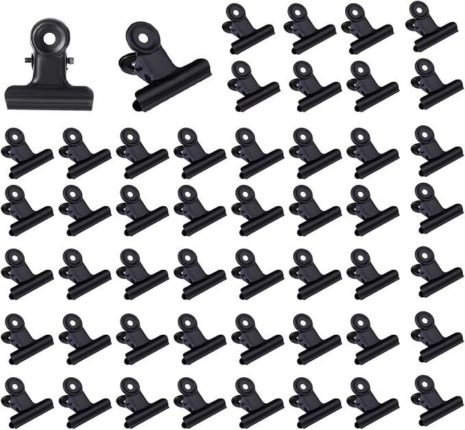 50 Pcs Metal Bulldog Clips, 0.87 Inch Hinge Clips by Unknown