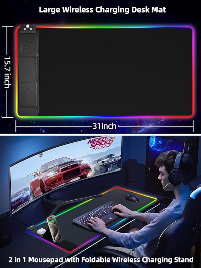 XXL Mouse Pad with Phone Holder - Image 2
