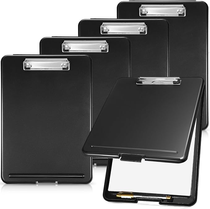 Mimorou 5 Pcs Clipboard with Storage, 9.5 x 13.5 Inch Plastic Heavy Duty by Mimorou