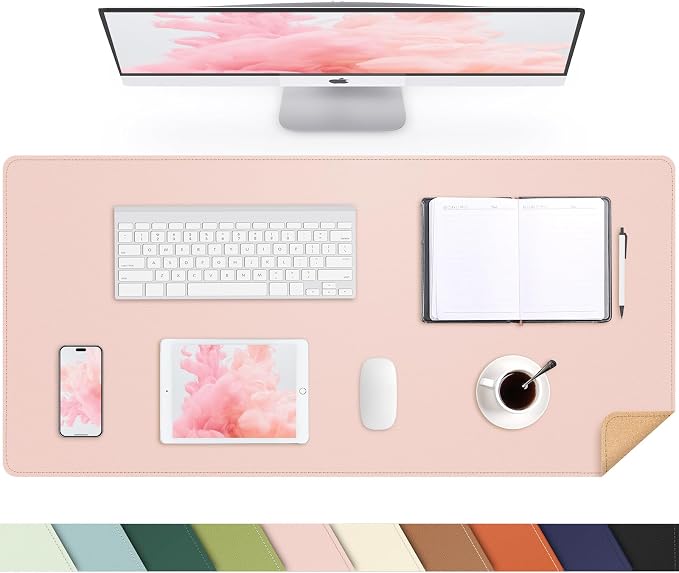 AFIING Cork Desk Mat, Rose Pink, 31.5" x 17", Desk Pad Protector | Dual-Sided by AFIING