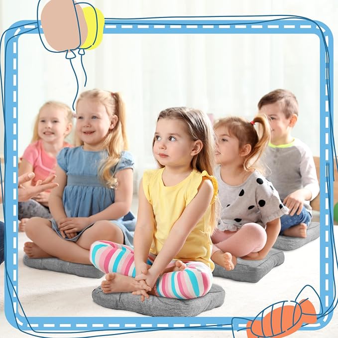 Juexica 8 Pcs Floor Cushions for Kids Floor Pillows Flexible Seating Cushions - Image 7