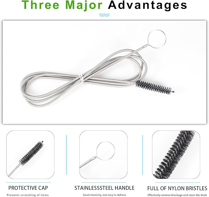 CiaraQ11-Piece Black Tube & Pipe Cleaning Brush Set | – 10 Rigid Brushes - Image 2