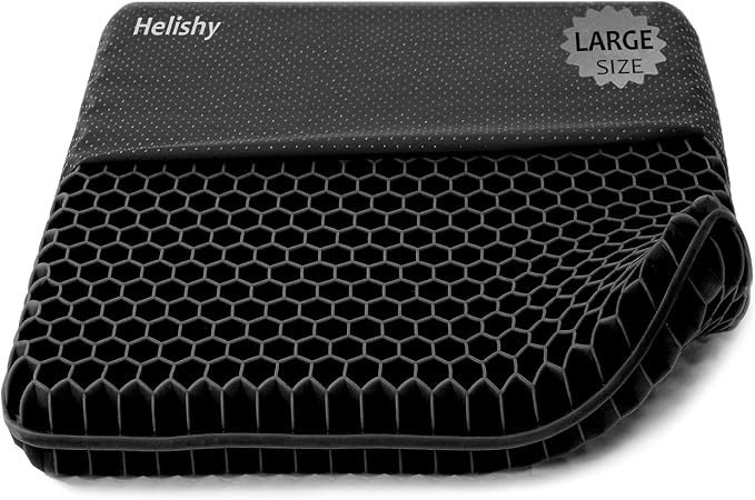 Extra Large Gel Seat Cushion for Long Sitting Pressure Pain Relief | 17x17inch by Helishy