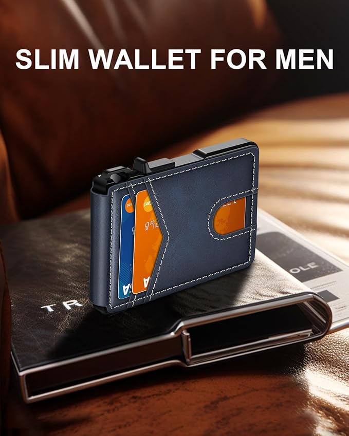 ZALVEX Wallet for Men, Mens Minimalist Wallet 9-13 Cards, Slim Compact Wallet - Image 2