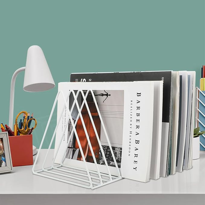 EASEPRES Vinyl Record Holder Storage, 9 Slot Metal Magazine Book Album Display - Image 8