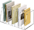 SANRUI Acrylic Desk File Organizer, 8 Vertical Compartments Clear Magazine File by SANRUI