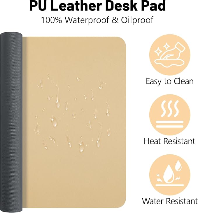 Non-Slip Desk Pad Mat, Leather Desk Mat - Image 2