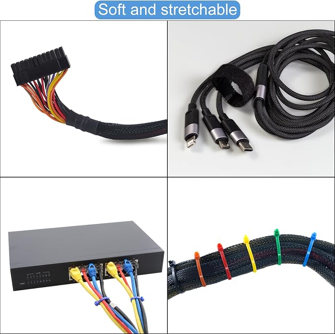 25ft PET Expandable Wire Loom 3/8 Inch, PET Braided Wire Sleeving Cable - Image 6