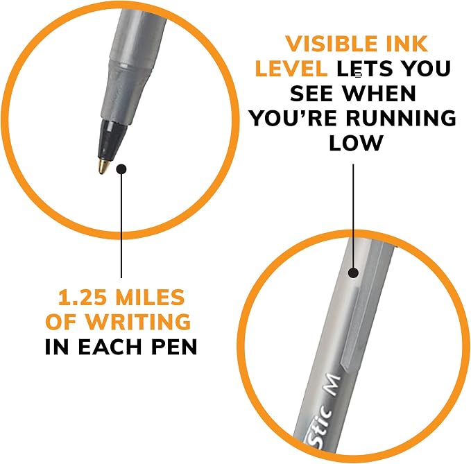 BIC Round Stic Xtra Life Ballpoint Pen, Ultra Long Lasting and Consistent - Image 6