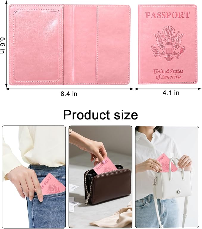 Sizobi PU Passport Holder for Travel, Passport Cover Wallet for Women Men - Image 4