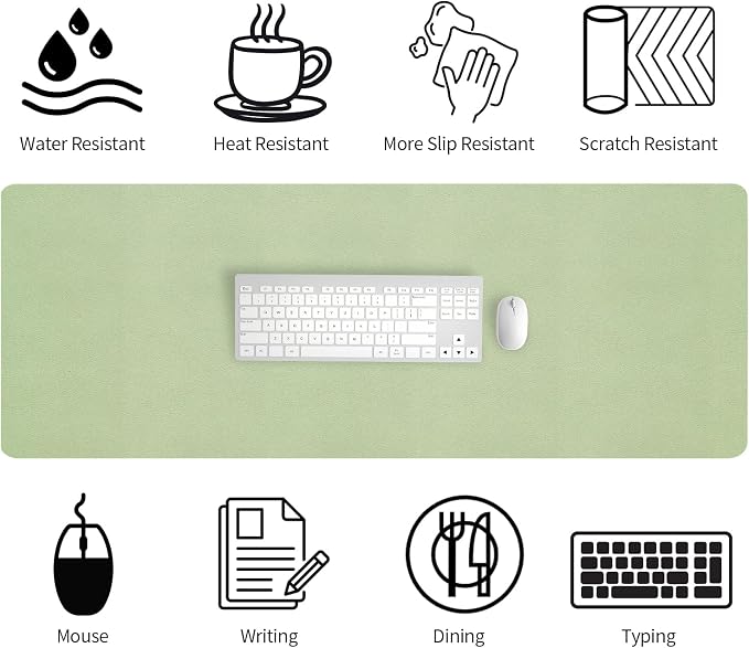 Bloss 47.2" x 16.9" Large Desk Mat, Leather Mouse Keyboard Pad, Non-Slip - Image 4