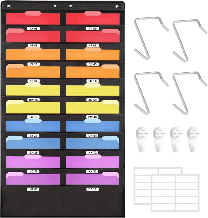 SUNEE 20 Pockets Hanging Wall File Organizer, Space Saver by SUNEE