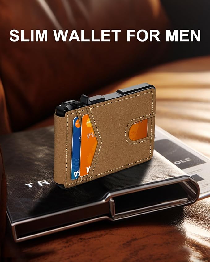 ZALVEX Wallet for Men, Mens Minimalist Wallet 9-13 Cards, Slim Compact Wallet - Image 2