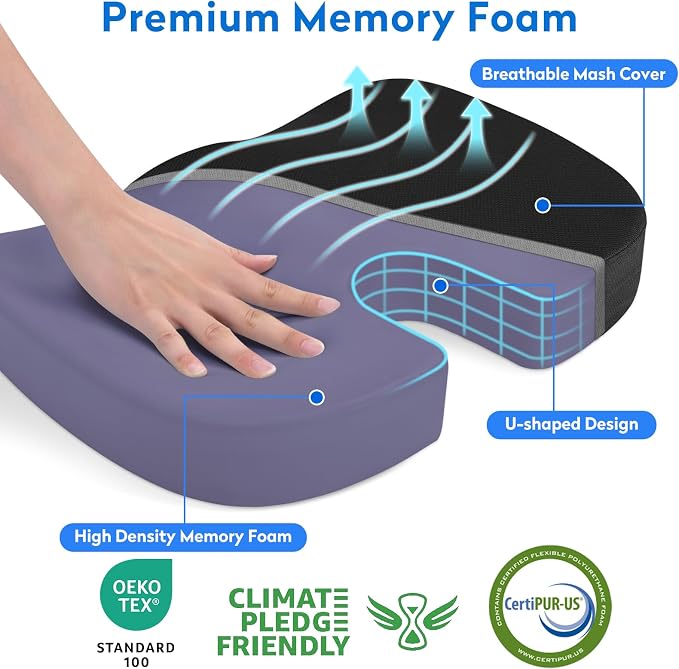 XXLSeat Cushion Office Car Seat Cushion, Memory Foam Cushion - Image 2