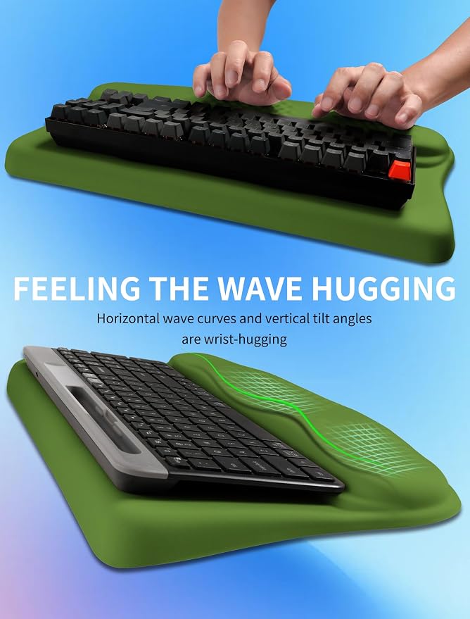 Ergonomic Wave Wrist Rest with Keyboard Stand, Cushioned Palm Rest, Comfortable - Image 4