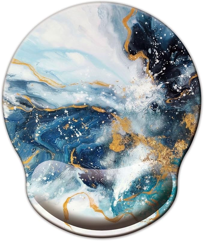 Mouse Pad with Wrist Support, Ergonomic Mouse Pad with Memory Foam Wrist Rest by LIZPARE