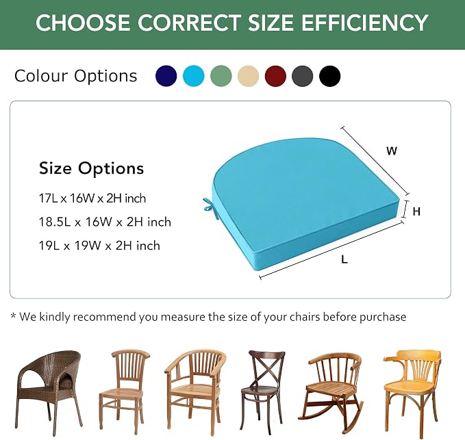 Outdoor Chair Cushions Set of 2: Waterproof & Fade Resistant Patio Furniture - Image 6