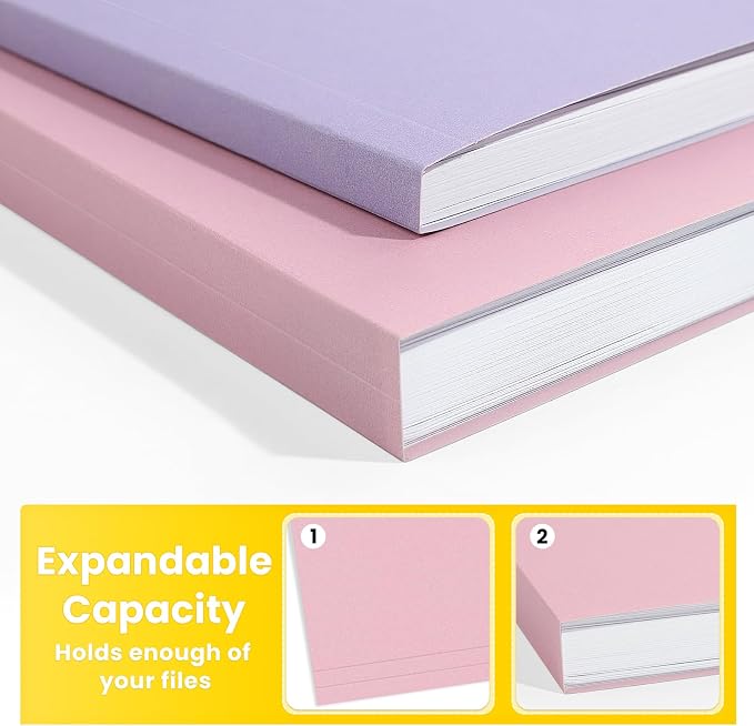 SUNEE File Folders Letter Size Pink, 100 Pack Manilla Folders 8.5 x 11 1/3-Cut - Image 6