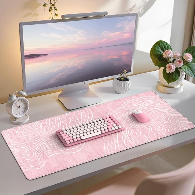 iCasso Large Desk Mat Pink, Big Mouse Pad by iCasso