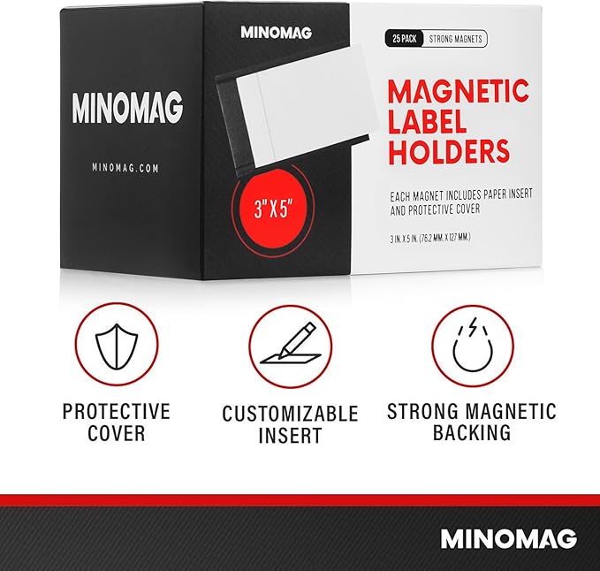 25pcs Magnetic Label Holders 3x5 Inches | C Channel Magnetic Index Card Holder - Image 4