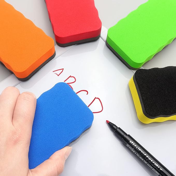 Tamaki 6 Pack Magnetic Dry Eraser Erasers 4.2'' x 2.2'', Wavy | Dry Erasers - Image 7