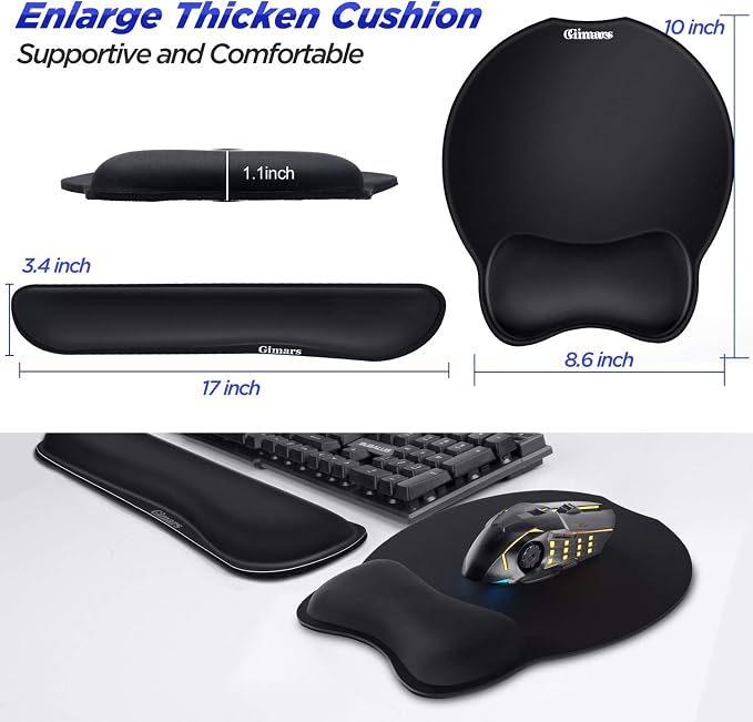 Gimars Upgrade Enlarge Superfine Fibre Soft Smooth Gel Ergonomic Mouse Pad - Image 7
